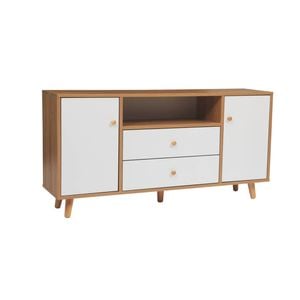 Foret 120cm Tv Cabinet Stand 2 Drawers Shelf Entertainment Unit Wooden Storage