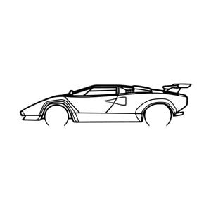 Ignite Laser Lamborghini 1984 Countach Silhouette Metal Wall Art Coated Black 15.7inch/40cm
