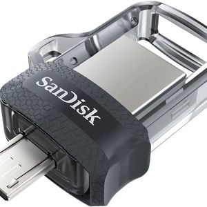 Sandisk Ultra Otg Usb Drive – 128gb Dual Connector – Clear Design – Fast File Transfer