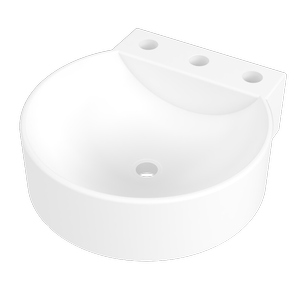 Timberline 420mm White Gloss 3TH Quay Wall Basin