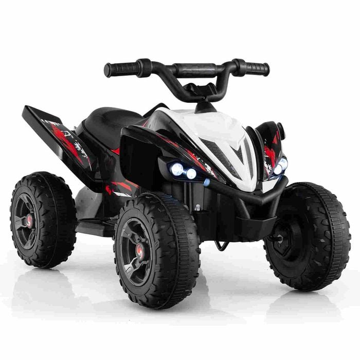 Costway Kid Ride On Atv Car 12v Quad Electric Vehicle Led 11km/h Black