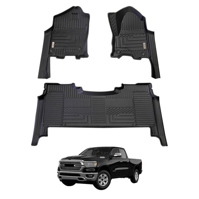 AUSGO Car Floor Mats for RAM 1500 DT Series Crew Cab 2020-2023 All-Weather Floor Liners