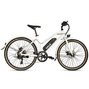 Valk Vista Step Through Commuter Electric Bike, Medium Frame Ebike, Shimano 7-speed, Disc Brakes, Kenda Tyres, White