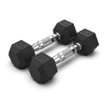 2 Pack of 3kg Dumbell - Total 6kg Hex Rubber Coat Iron Dumbells