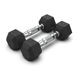 2 Pack of 3kg Dumbell - Total 6kg Hex Rubber Coat Iron Dumbells