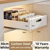 Kitchen Cabinet Pull Out Slide Drawer Shelf Organiser Rack Storage Holder Spices,no Drill Slide Out Drawers 30cm White