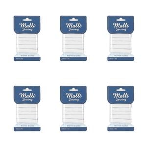 6pk Malli Sewing Soft Elastic Band Flexible Diy Sewing Cord 10mm X 3m Assorted