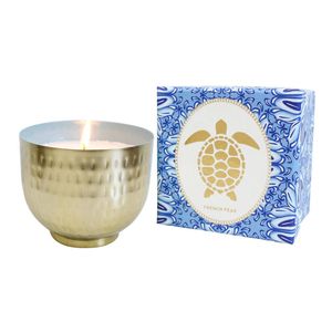 Iron/Wax 11.5cm Scented Tealight Candle Turtle French Pear Home Fragrance Gold