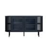 Design Square Izar Wooden Sideboard Buffet Unit Storage Cabinet 2-Doors Slat Black