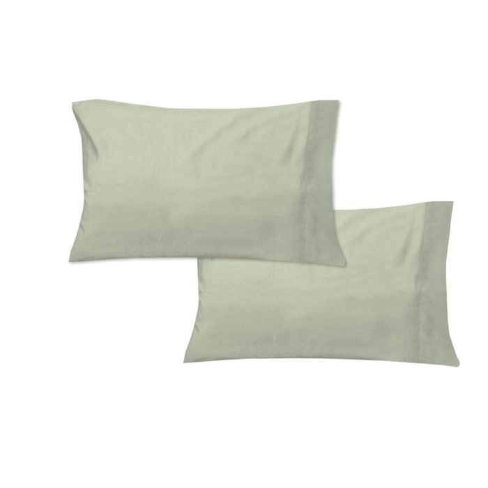 600TC Pair of Solid Color Standard Pillowcases Sage