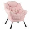 Costway Upholstered Lounge Chair Modern Sofa Armchair Pink