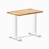 Desky Fixed Height Mini Teak Hardwood Desk 800 X 500mm White Frame