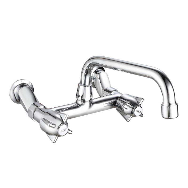 Mondella Cadenza Chrome 1/2 Turn Wall Mounted Dual Sink Mixer WELS 4 Star 7.5L/min