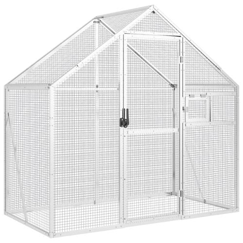 vidaXL Bird Cage Aviary with Wire Mesh Gird Large Budgie Cage Silver