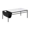 Modern Furniture DARIEN Marble Coffee Table 115cm - White & Black