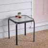 Marquee Square Glass Top Steel Side Table