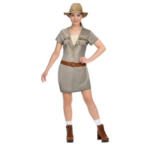 Adult Lady Wildlife Explorer Costume Wos Jungle Safari Halloween Outfit XS/S 155-165cm Height