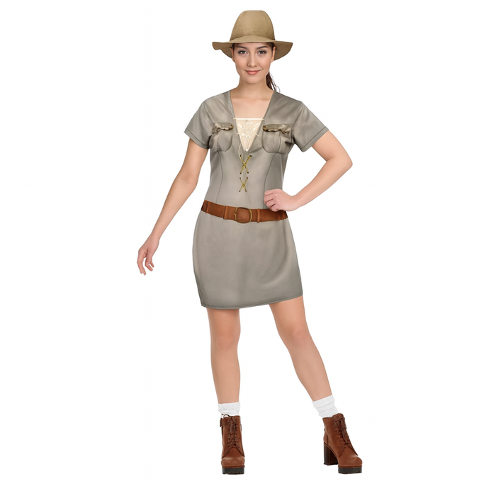 Adult Lady Wildlife Explorer Costume Wos Jungle Safari Halloween Outfit XS/S 155-165cm Height