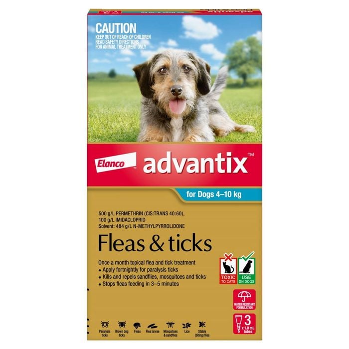 Advantix Dog Flea & Tick Treatment 4–10kg – 3 Pack