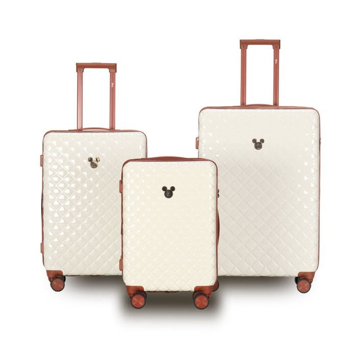3pc Disney Mickey Suitcase Trolley Luggage Set Ivory/Tan