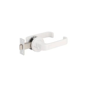 Zanda 165mm White Streamline Privacy Set With Integrated Privacy Latch