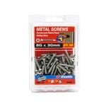 Zenith 8G x 30mm Galvanised Countersunk Rib Head Metal Screws - 100 Pack