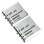 2-Pack Replacement Digital Camera Battery for CASIO NP-40 NP-40DBA NP-40DCA