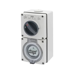 Deta 20A 500V Industrial 4 Pin Round Switched Outlet