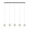 Telbix Segovia Modern Pendant Hanging Lamp Light Glass Stainless Steel Zinc Alloy Metal Chrome Clear Gloss