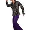 Disco Shirt - Black With Silver Stars, Adult, Medium