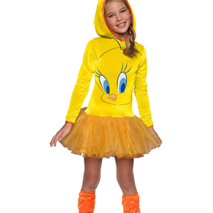 Tweety Bird Costume Looney Tunes Girls Halloween Fancy Dress Tutu Yellow