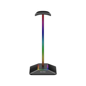 New Bee USB LED RGB Light Bar Headphones Stand with 2 charging ports