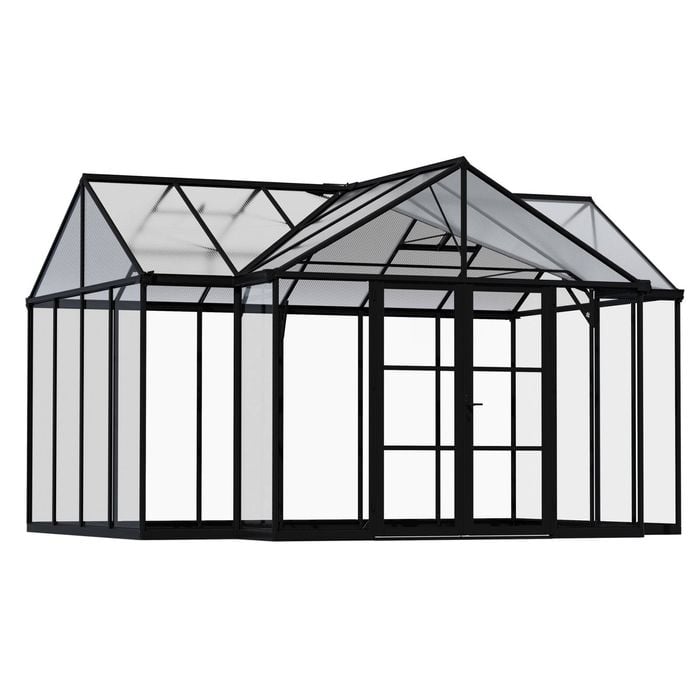 Maze Triomphe Orangery Garden Chalet Greenhouse (4.6m x 3.8m) - Black Frame