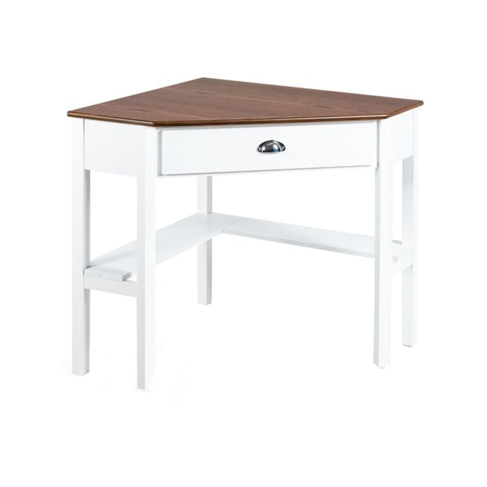 Costway Corner Computer Desk Wooden Workstation Natural