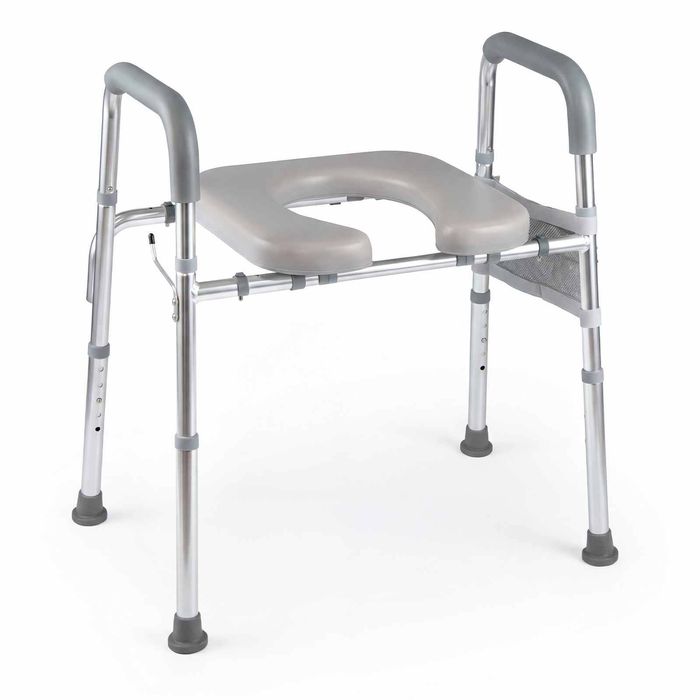 Costway Raised Toilet Seat Riser Handle Adjustable Paper Holder Seniors