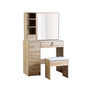 Artiss Dressing Table Slide Mirror Oak