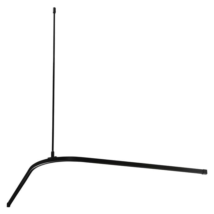 Metlam Australia 1600mm x 1600mm Designer Black L Bend Shower Curtain ...
