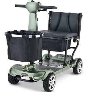 EQUIPMED SmartPacer+ Ultra-Lightweight Mobility Scooter w/ Li-ion Battery, Foldable, 120kg Capacity, Green