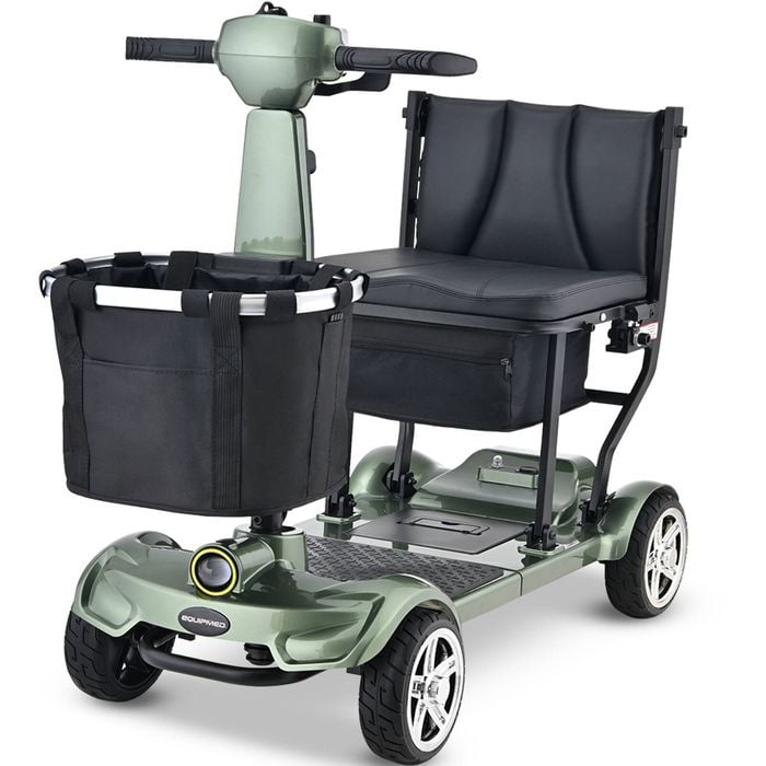 EQUIPMED SmartPacer+ Ultra-Lightweight Mobility Scooter w/ Li-ion Battery, Foldable, 120kg Capacity, Green