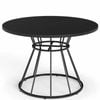 Costway 118cm Round Dining Table for 6 Farmhouse Kitchen Modern Black