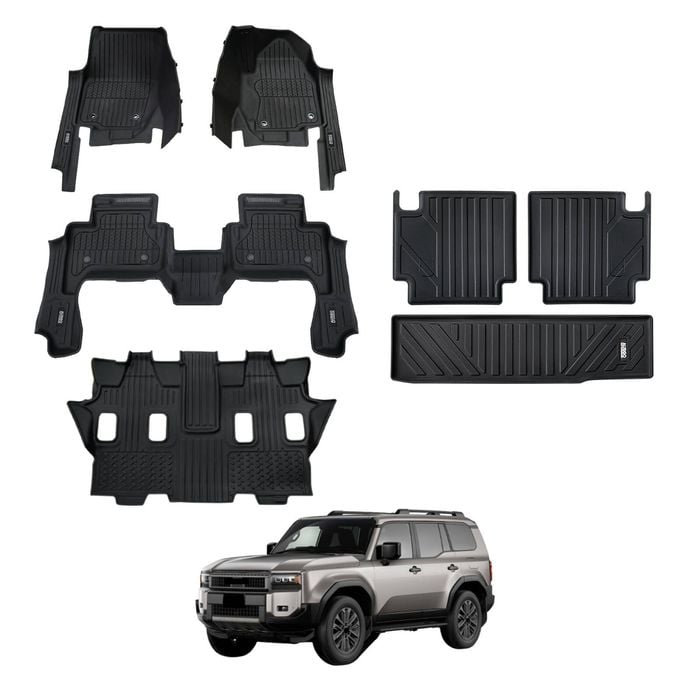 AUSGO 7D Injection Floor Mats & Boot Liner for Toyota Land Cruiser Prado 250 2024-Onwards Car Floor Liners Cargo Mat
