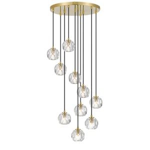 Telbix Antique Gold/Crystal Zaha 10 Pendant