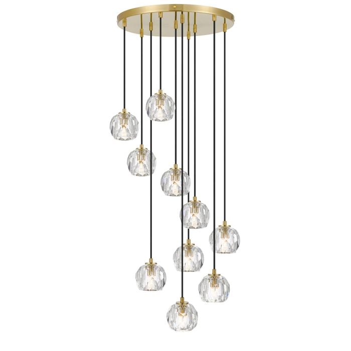 Telbix Antique Gold/Crystal Zaha 10 Pendant