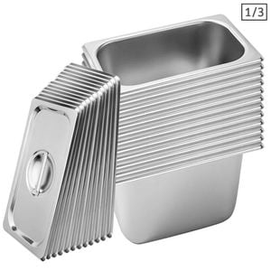 SOGA 12X 1/3 GN Pan 20cm With Lid – Stainless Steel