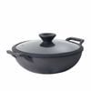 Meyer Pre-seasoned Cast Iron Induction Wok/kadai 30cm
