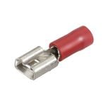 Narva 2.5-3 / 6.3 x 0.8mm 1/4" Red Double Crimped Flared Vinyl Insulated  Female Blade Terminal - 18 Pack