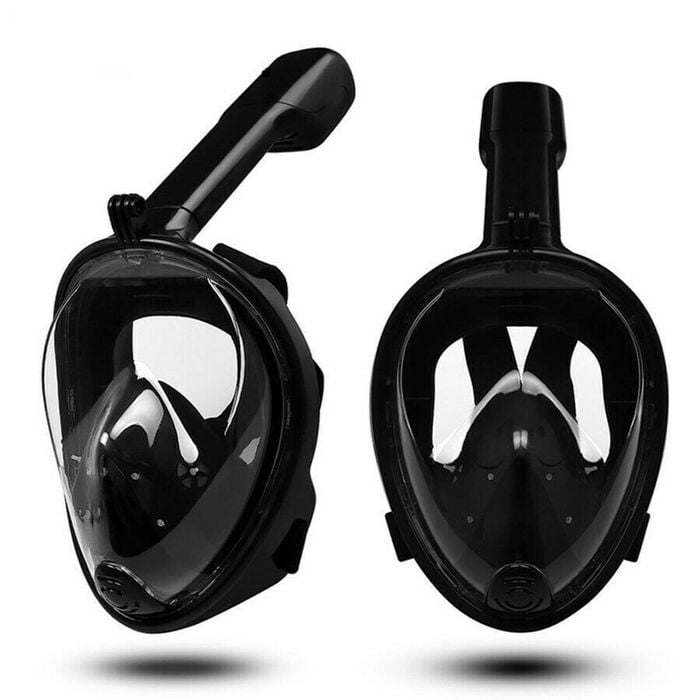 Provecta Small/Medium Anti-Fog Full Face Snorkel Mask – Swimming Dive Goggles with GoPro Mount, Black