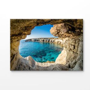 Sea Caves near Ayia Napa Cyprus Print 100% Australian Made 150x100cm (Stretched Canvas)