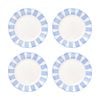4pc Porto Emery Porcelain Kitchen Dinner Plate Set Sky Blue Stripe