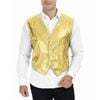 S Sequin Vest Waistcoat Disco Sparkle Costume Dance Party One Size Gold